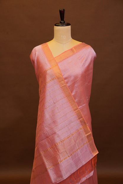 Mangalagiri Silk Cotton Saree - Peach