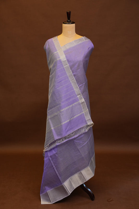 Mangalagiri Silk Cotton Saree - Lavender