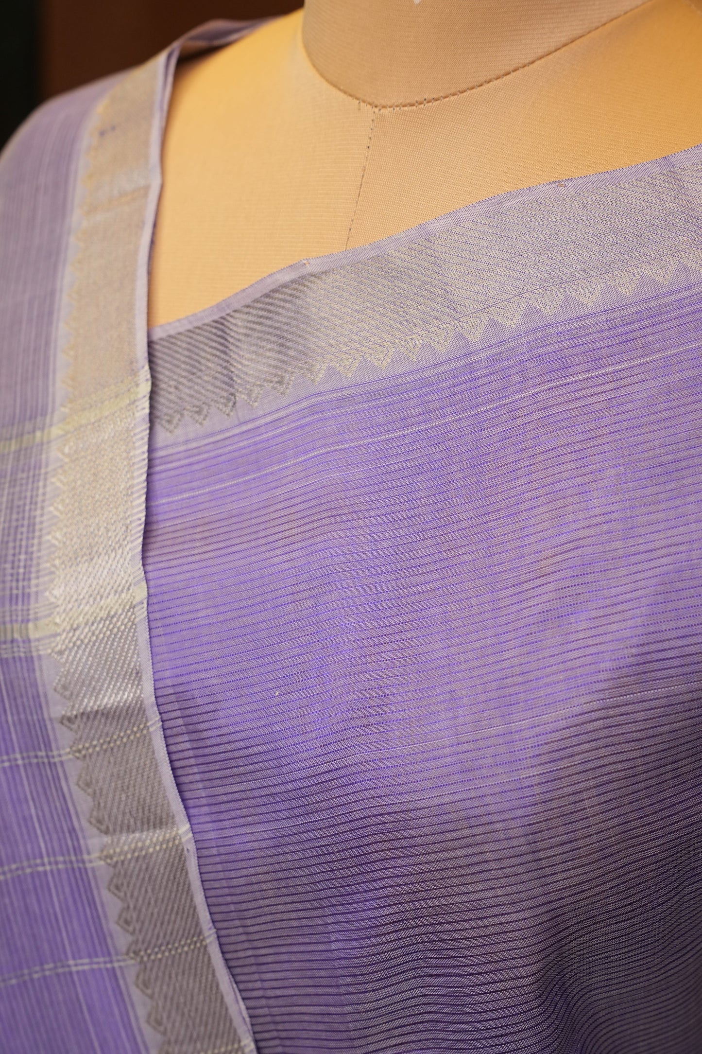 Mangalagiri Silk Cotton Saree - Lavender