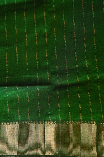 Mangalagiri Silk Cotton Saree - Rich Emerald Green