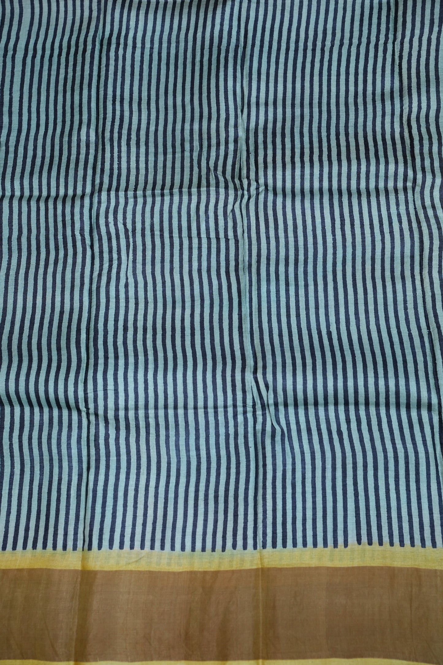 Pure Tussar Silk Saree Steel Grey with Lemon Yellow Pallu|Silk Mark Certified