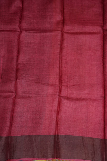 PURE TUSSAR SILK SAREE WITH PATOLA PRINTS | SILK MARK CERTIFICATE