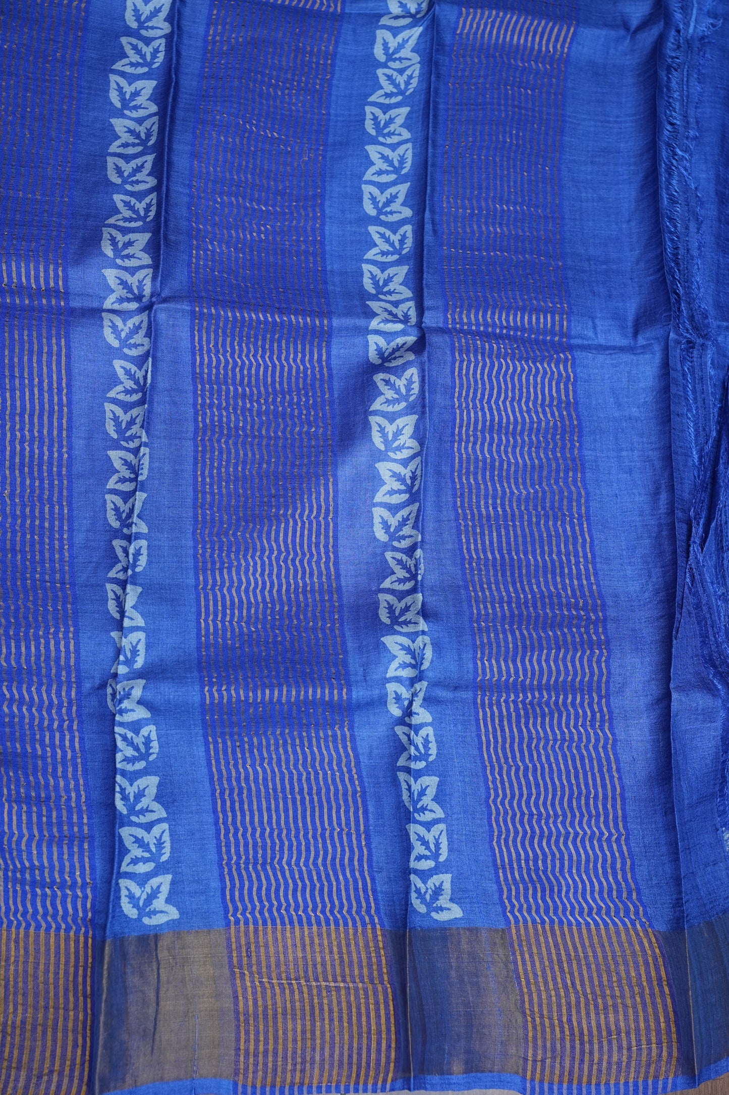 Pure Tussar Silk Saree in Royal Blue|Silk Mark Certified