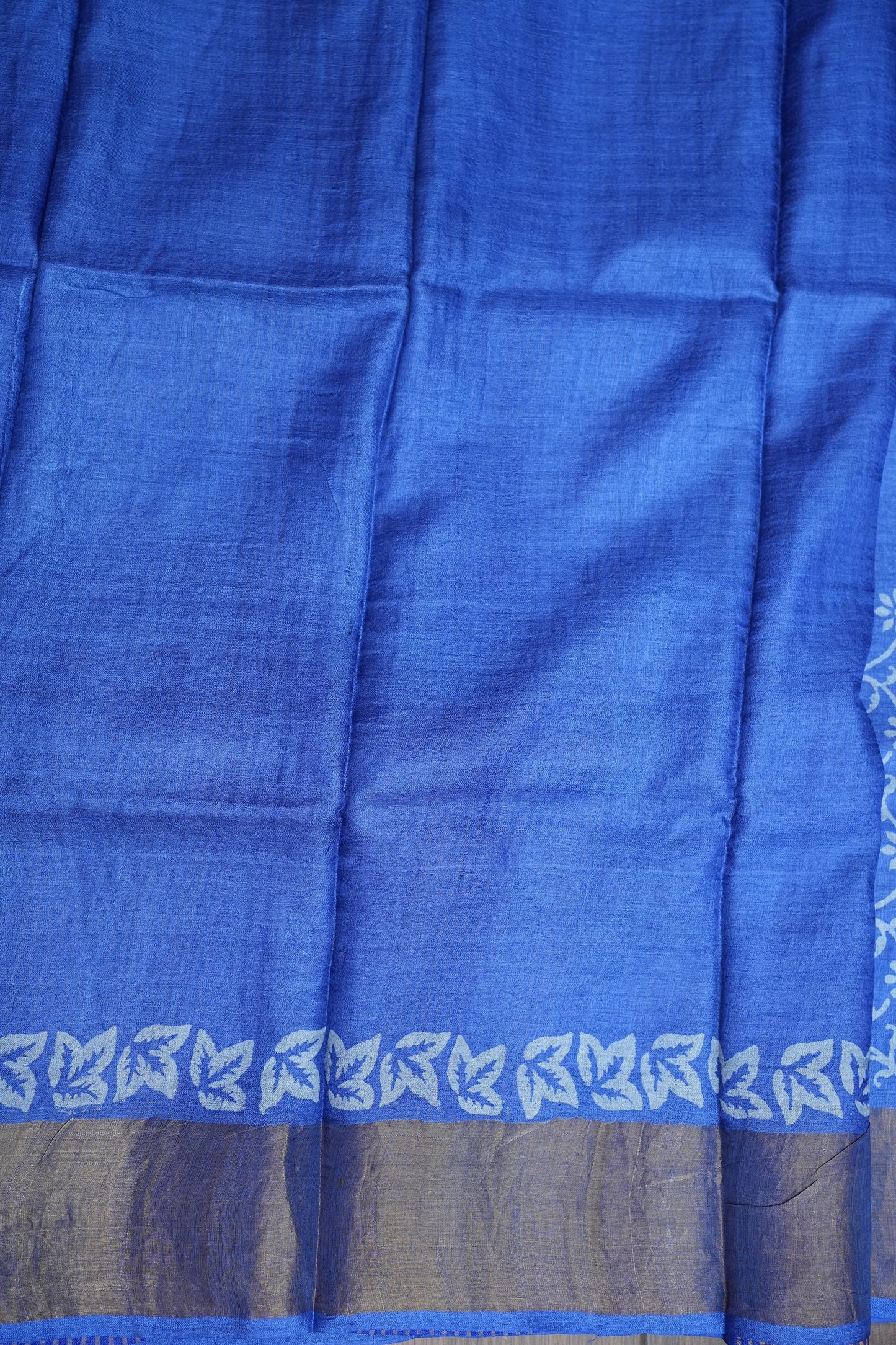 Pure Tussar Silk Saree in Royal Blue|Silk Mark Certified