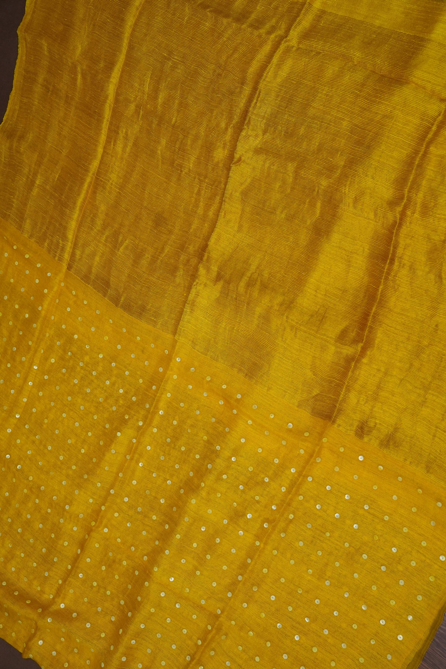 Yellow Pure Muslin by Matka Resham Pure Silk Saree | Silk Mark Certified