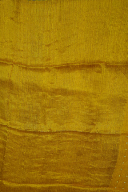 Yellow Pure Muslin by Matka Resham Pure Silk Saree | Silk Mark Certified