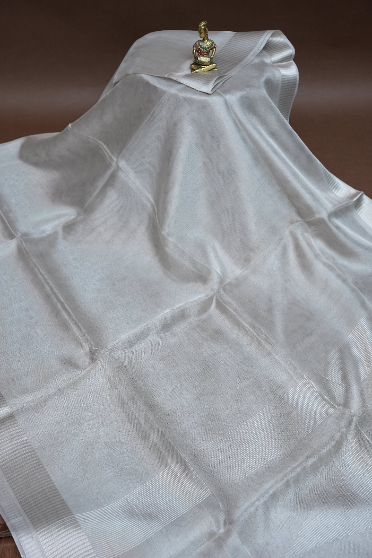 Premium Tissue Silk Saree – Timeless Silver Elegance