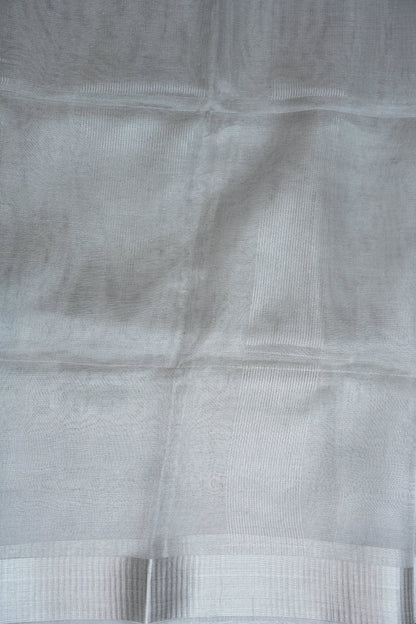 Premium Tissue Silk Saree – Timeless Silver Elegance