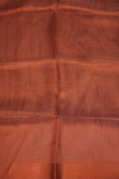 Premium Tissue Silk Saree – Copper Rust Elegance