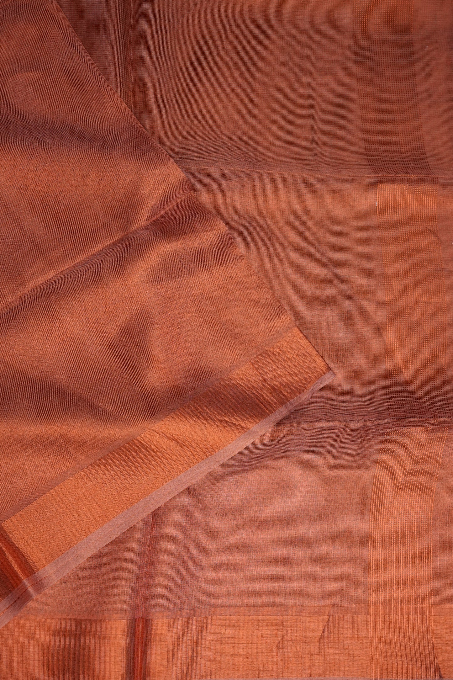 Premium Tissue Silk Saree – Copper Rust Elegance