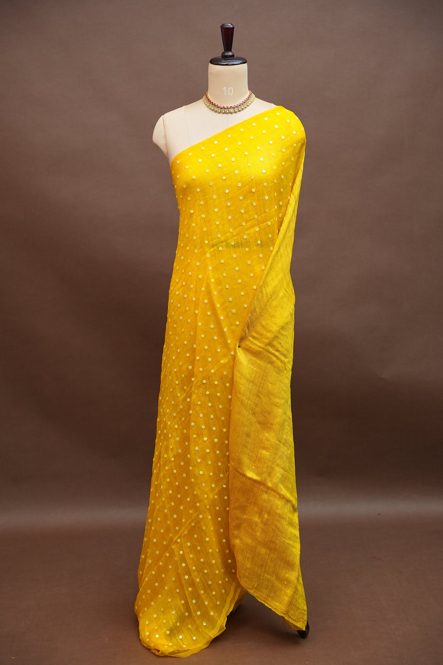 Yellow Pure Muslin by Matka Resham Pure Silk Saree | Silk Mark Certified