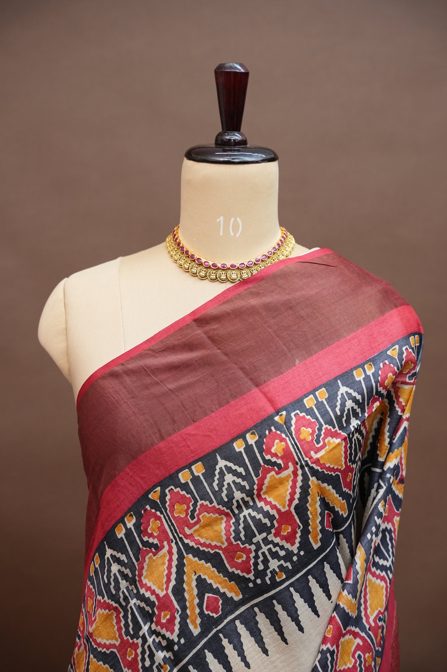 PURE TUSSAR SILK SAREE WITH PATOLA PRINTS | SILK MARK CERTIFICATE