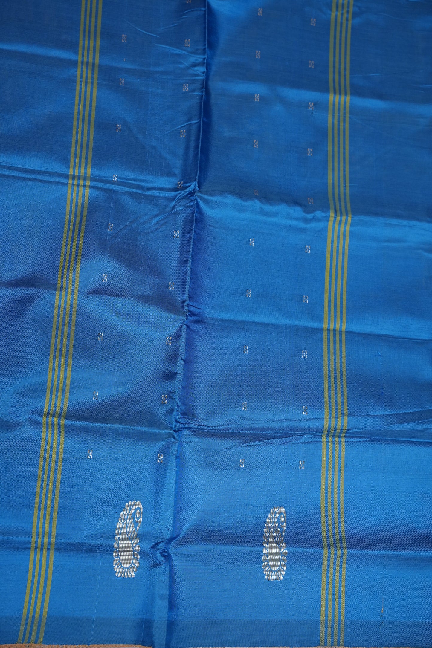 Vegan Silk Saree – Brown and Blue