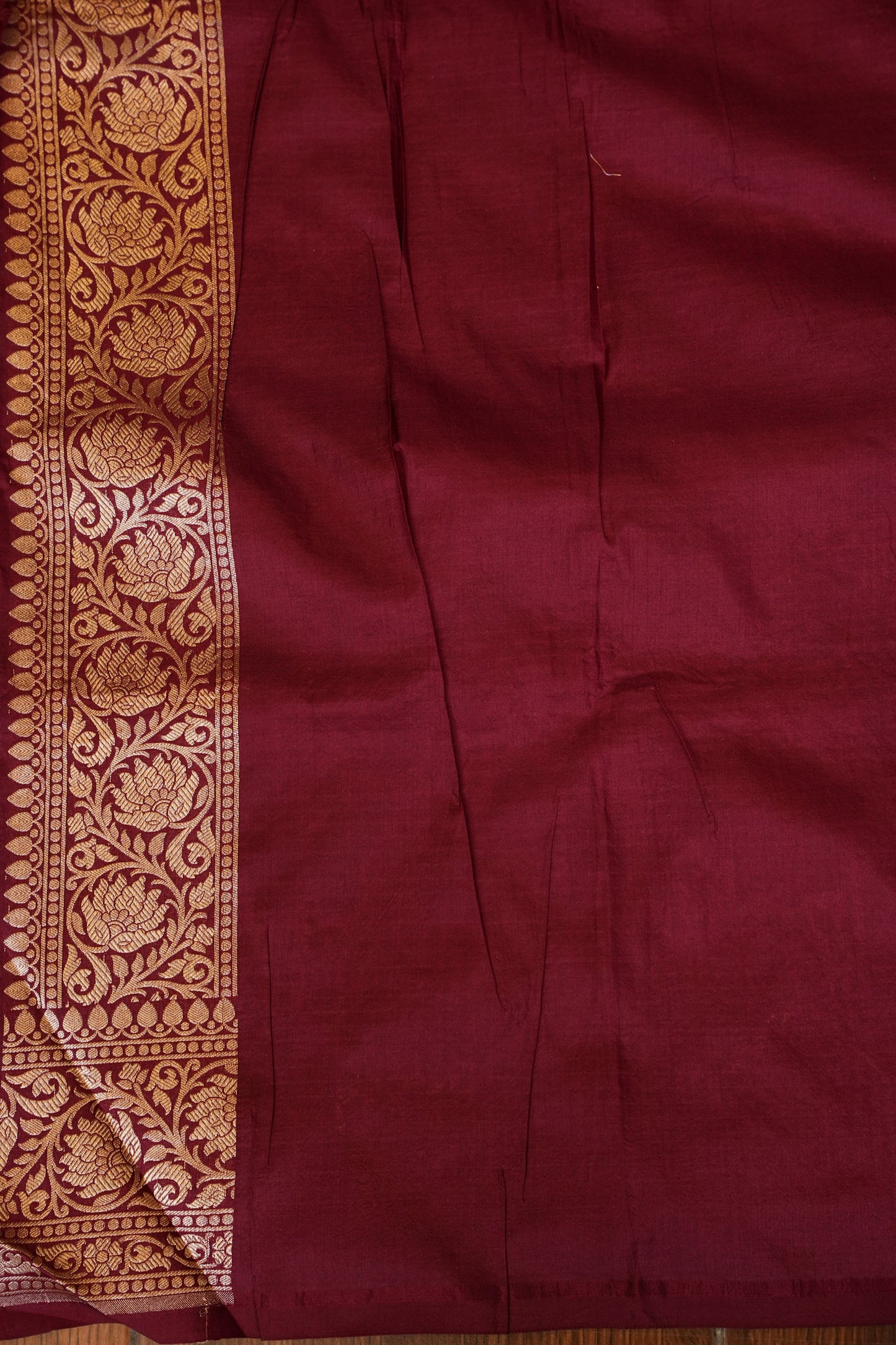 Pure Handloom Silk Katan Banaras Saree - Maroon|Silk Mark Certified