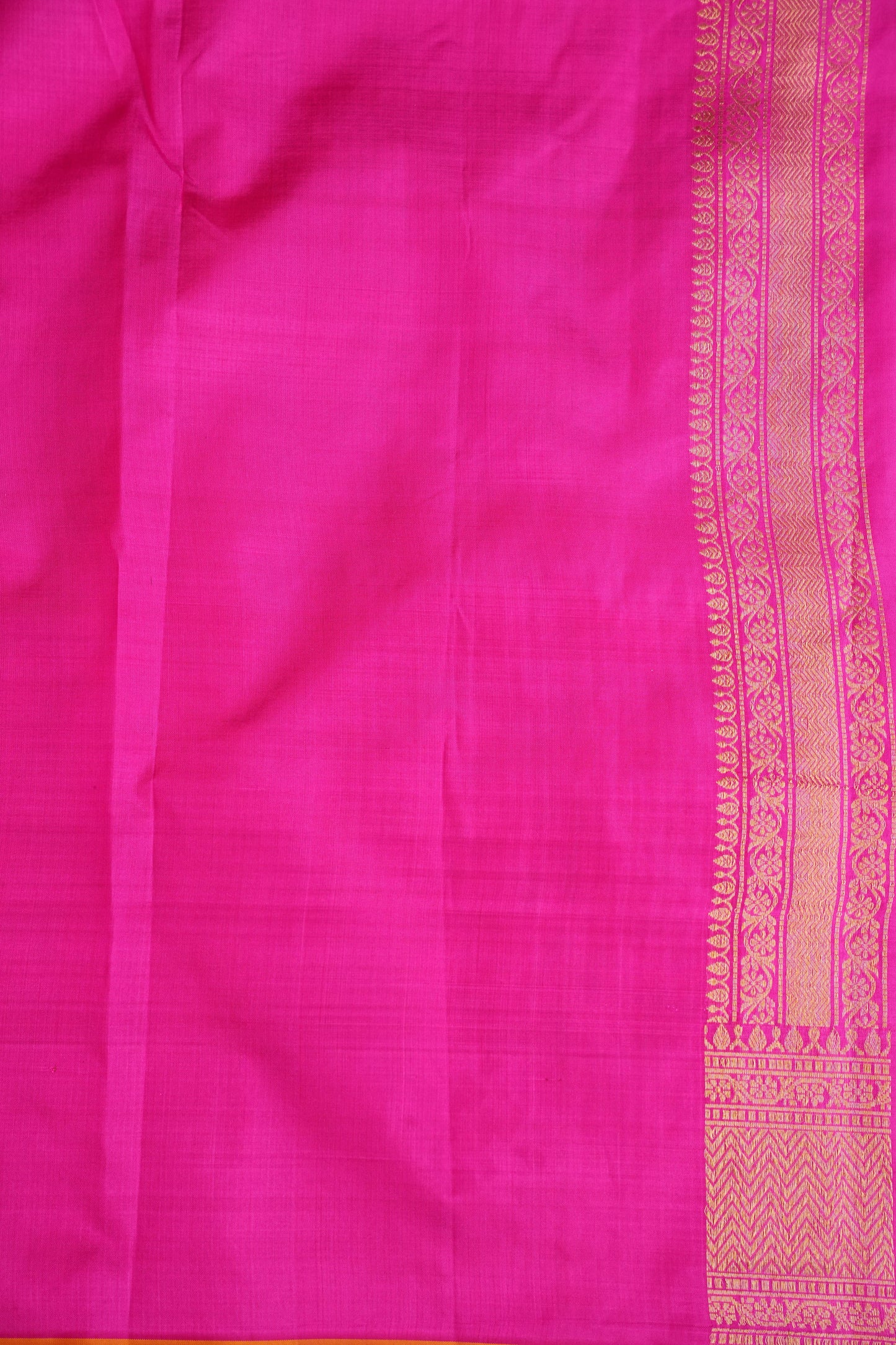 Pure Handloom Silk Katan Banaras Saree - Hot Pink|Silk Mark Certified