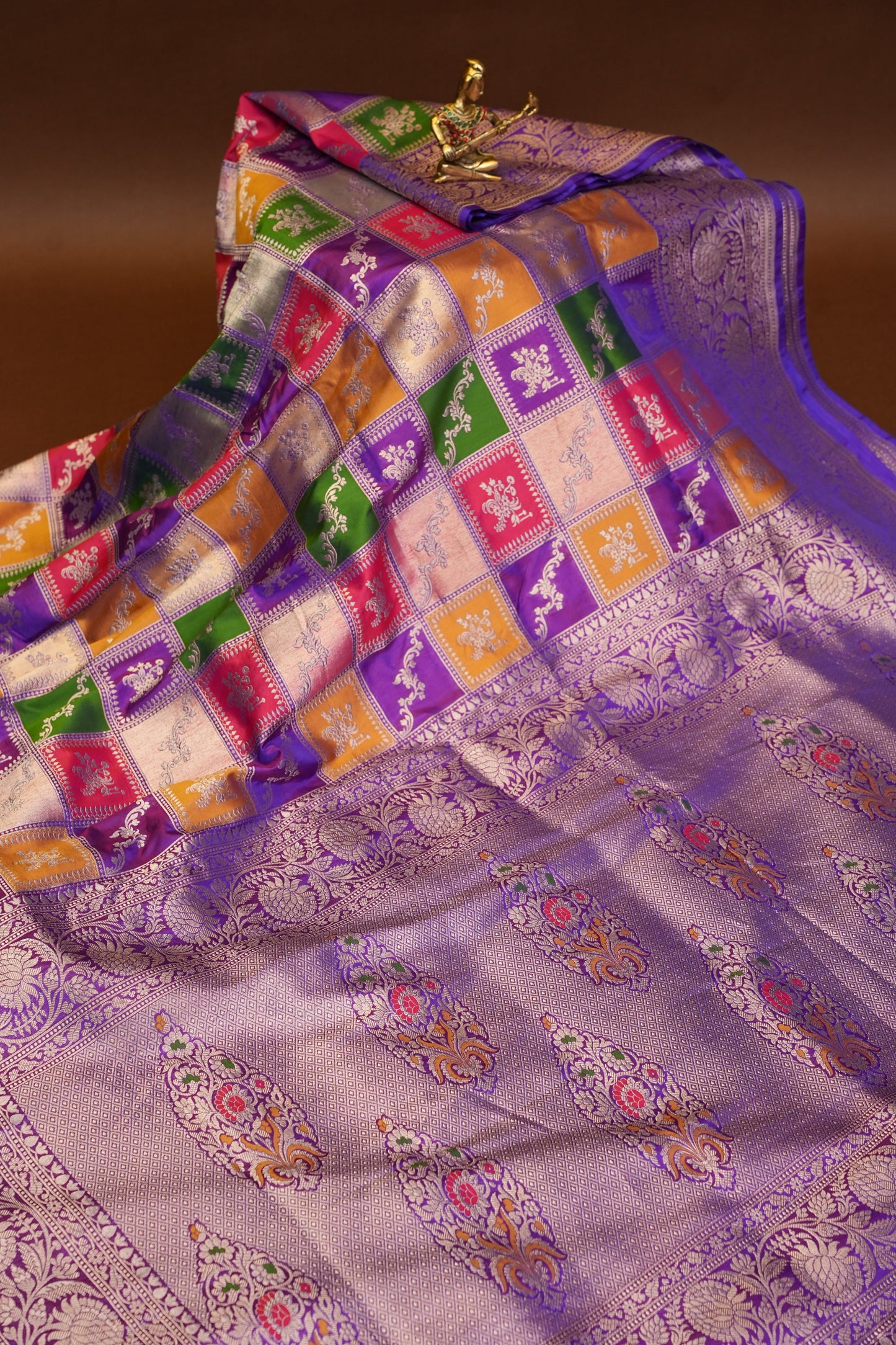 Rangkat Pure Silk Katan Banaras Sarees - Purple-silk mark |Silk Mark Certified