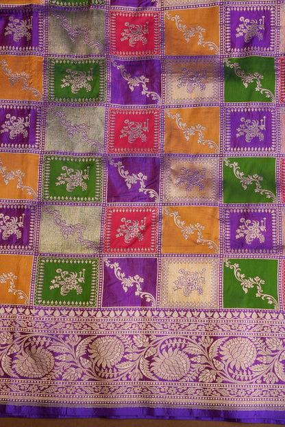 Rangkat Pure Silk Katan Banaras Sarees - Purple-silk mark |Silk Mark Certified