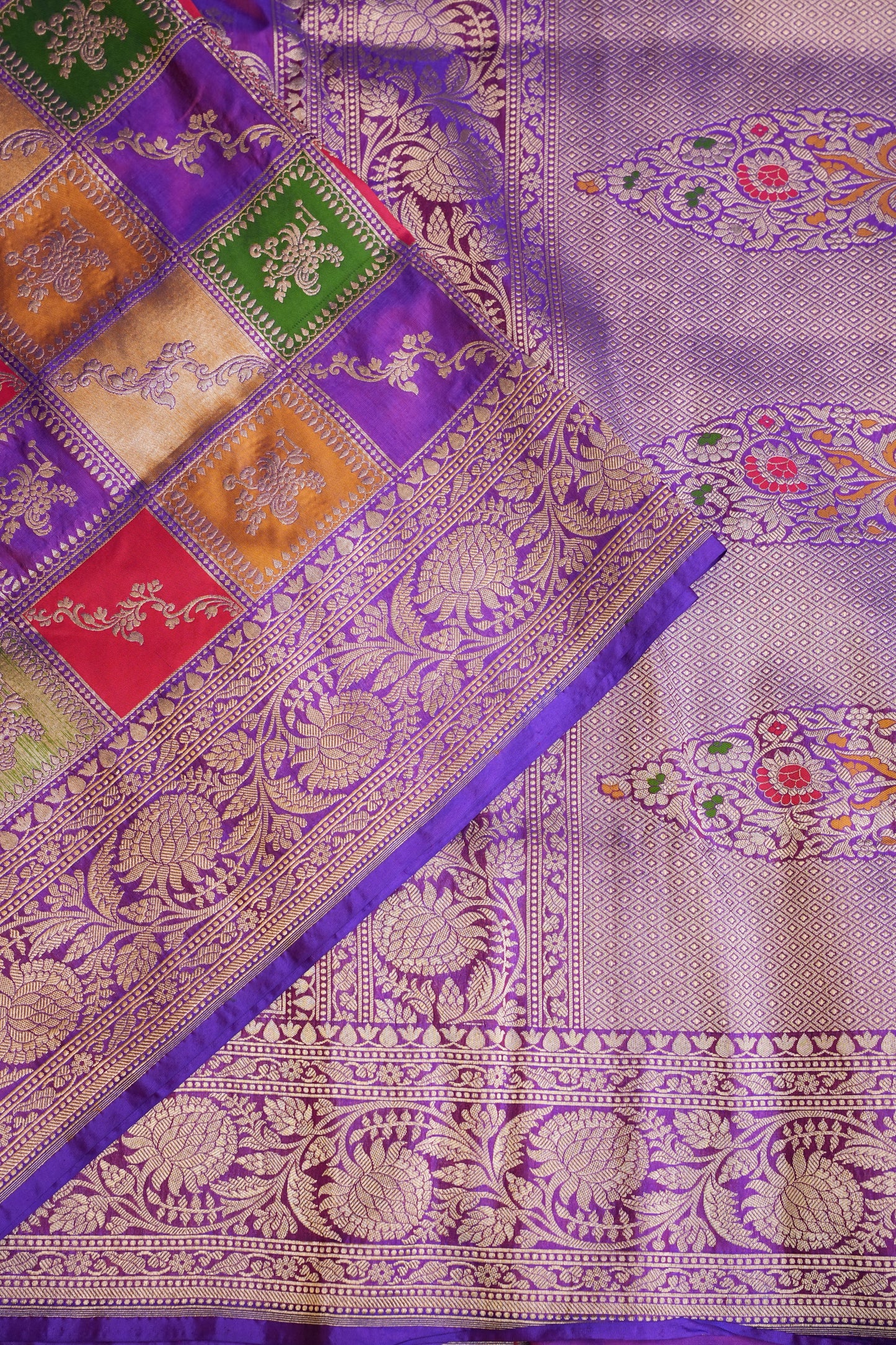 Rangkat Pure Silk Katan Banaras Sarees - Purple-silk mark |Silk Mark Certified