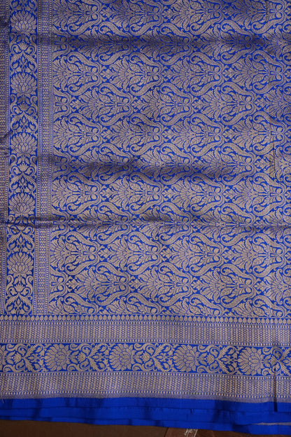 Pure Handloom Silk Katan Banaras Saree - Ink Blue|Silk Mark Certified