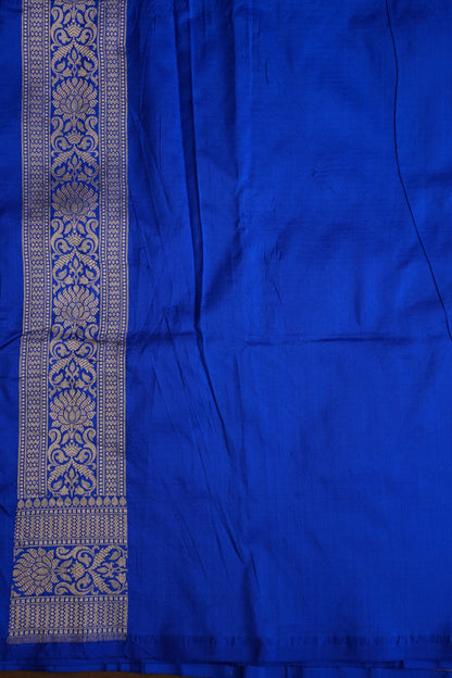 Pure Handloom Silk Katan Banaras Saree - Ink Blue|Silk Mark Certified