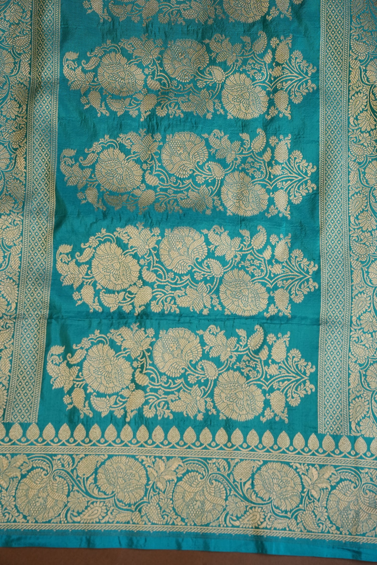 Pure Handloom Silk Katan Banaras Saree - Blue|Silk Mark Certified