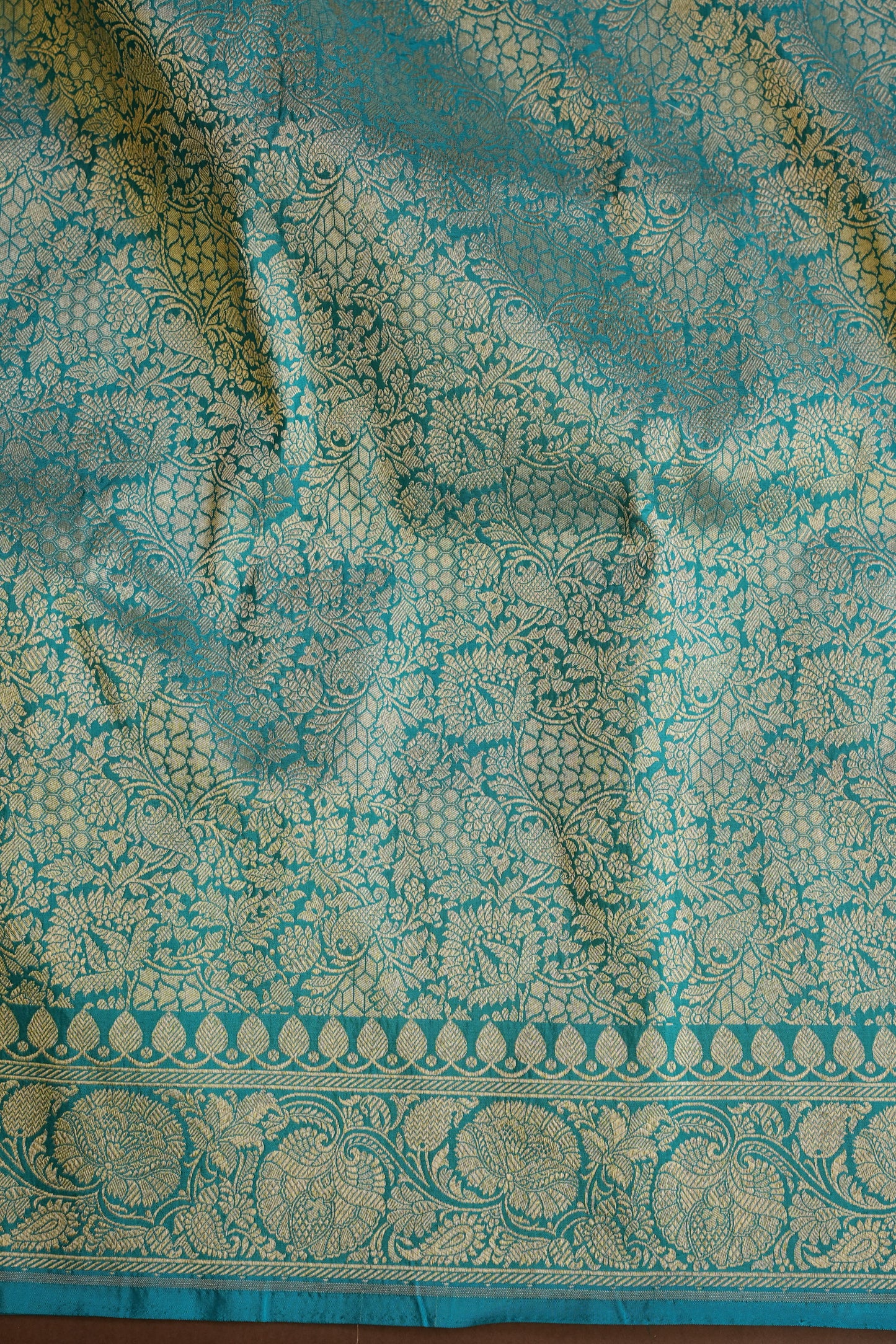 Pure Handloom Silk Katan Banaras Saree - Blue|Silk Mark Certified