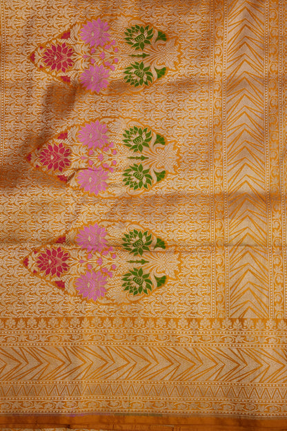Rangkat Pure Silk Katan Banaras Saree - Yellow|Silk Mark Certified