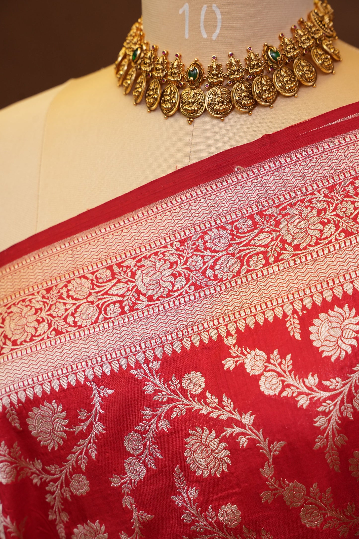 Pure Handloom Silk Katan Banaras Saree - Red|Silk Mark Certified