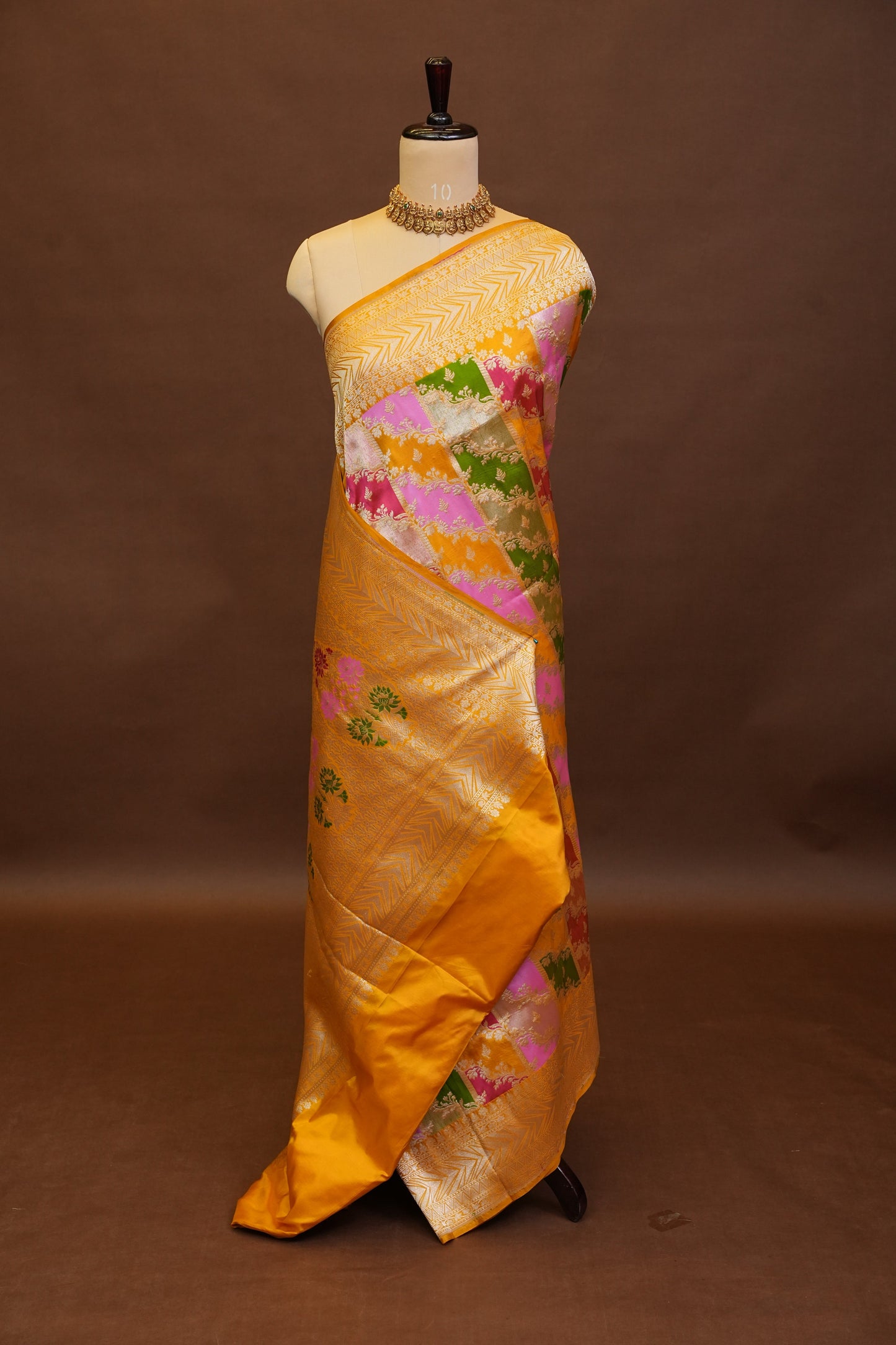 Rangkat Pure Silk Katan Banaras Saree - Yellow|Silk Mark Certified