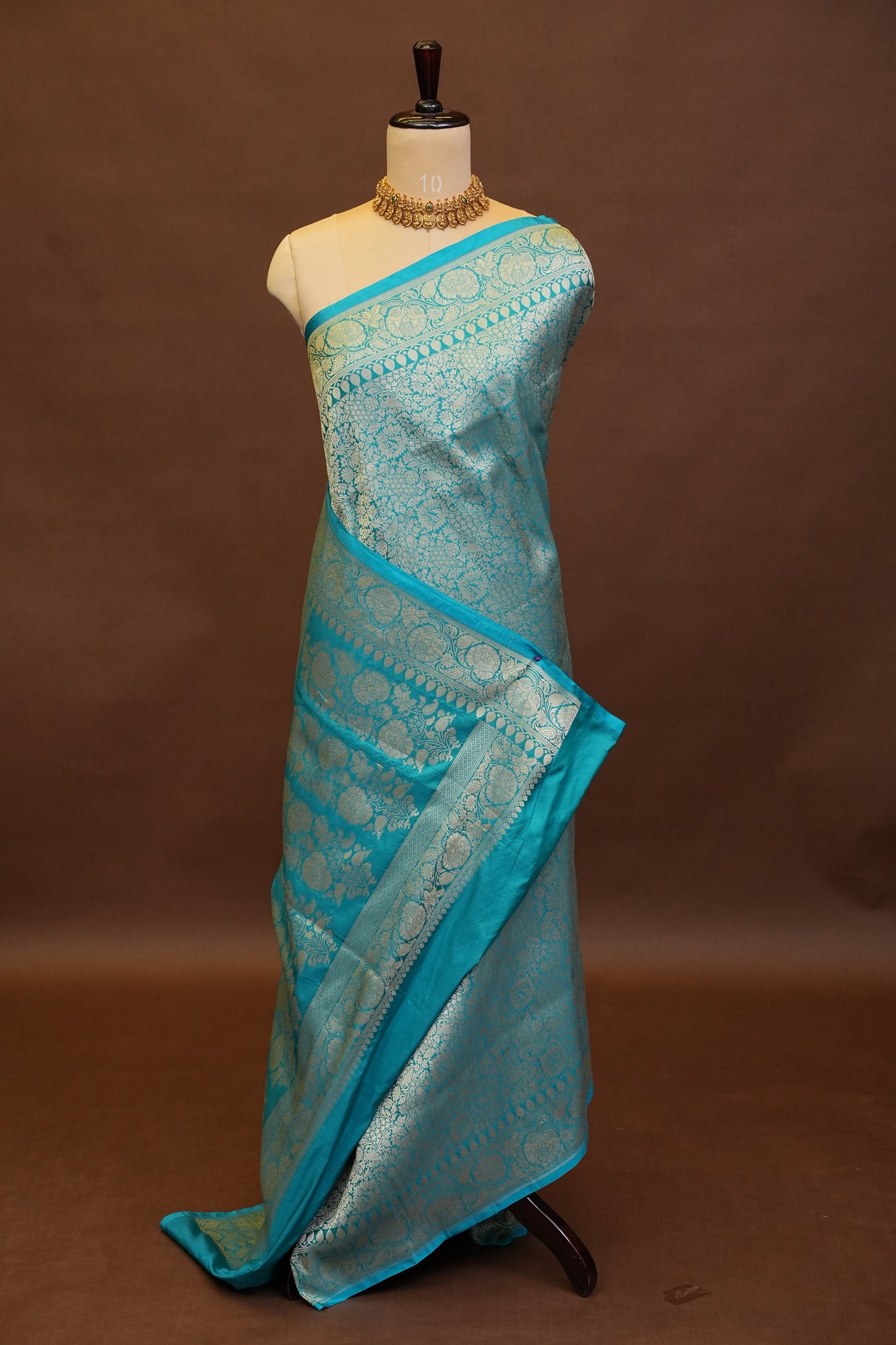 Pure Handloom Silk Katan Banaras Saree - Blue|Silk Mark Certified