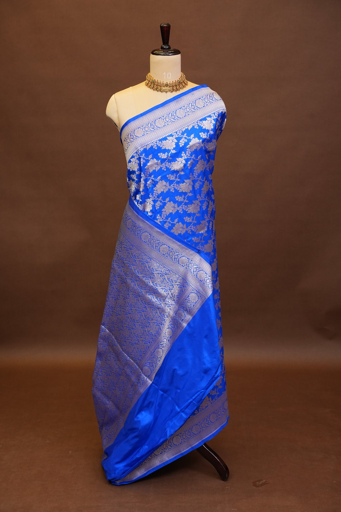 Pure Handloom Silk Katan Banaras Saree - Ink Blue|Silk Mark Certified