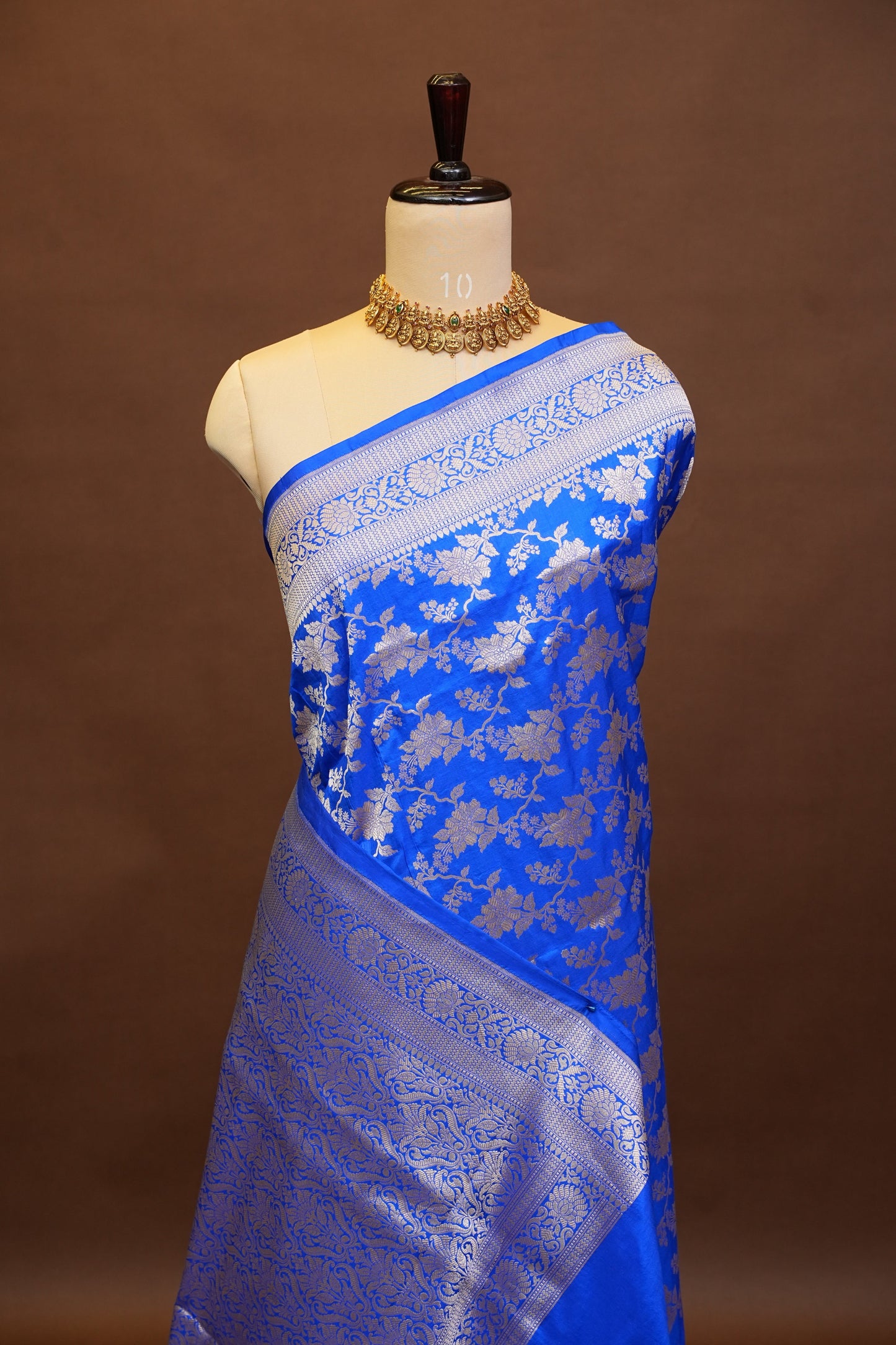 Pure Handloom Silk Katan Banaras Saree - Ink Blue|Silk Mark Certified