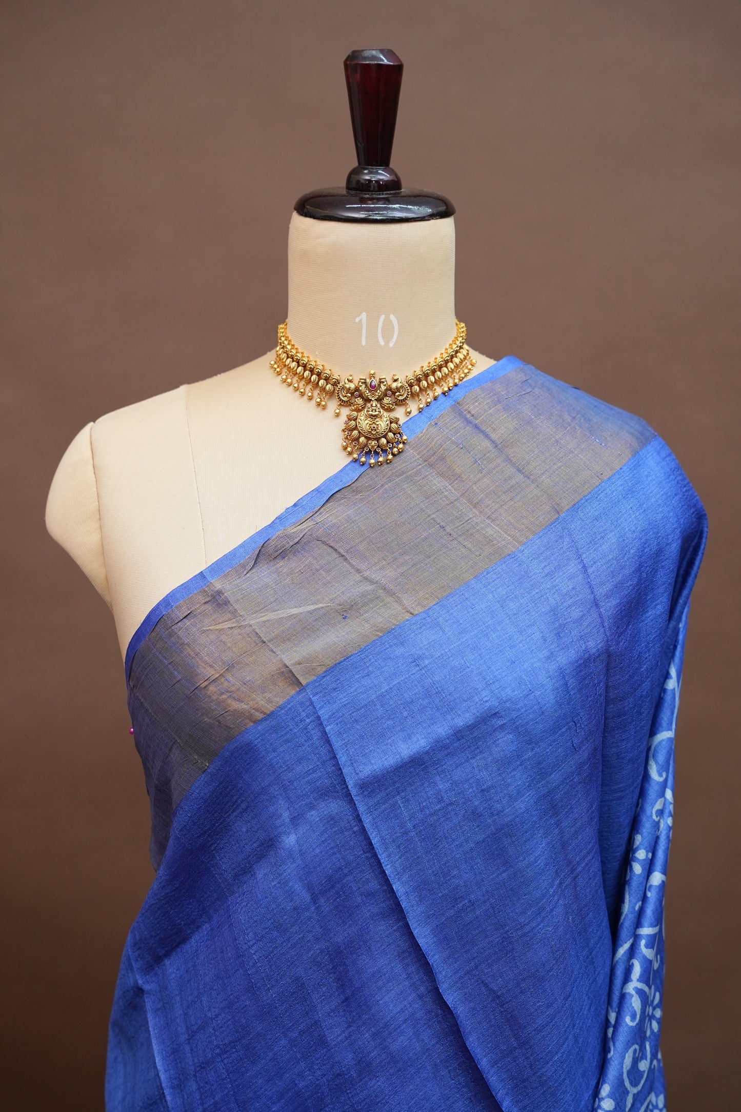 Pure Tussar Silk Saree in Royal Blue|Silk Mark Certified