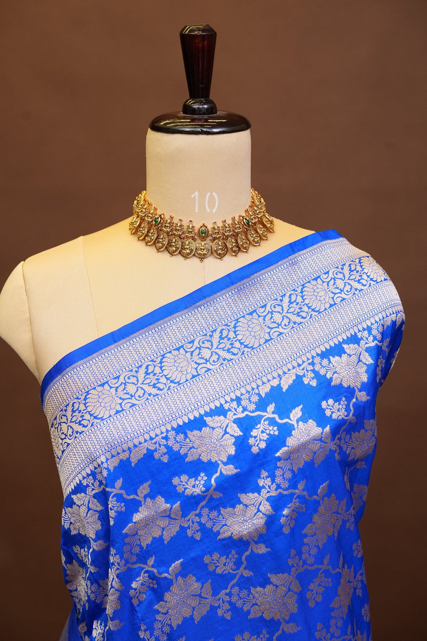 Pure Handloom Silk Katan Banaras Saree - Ink Blue|Silk Mark Certified