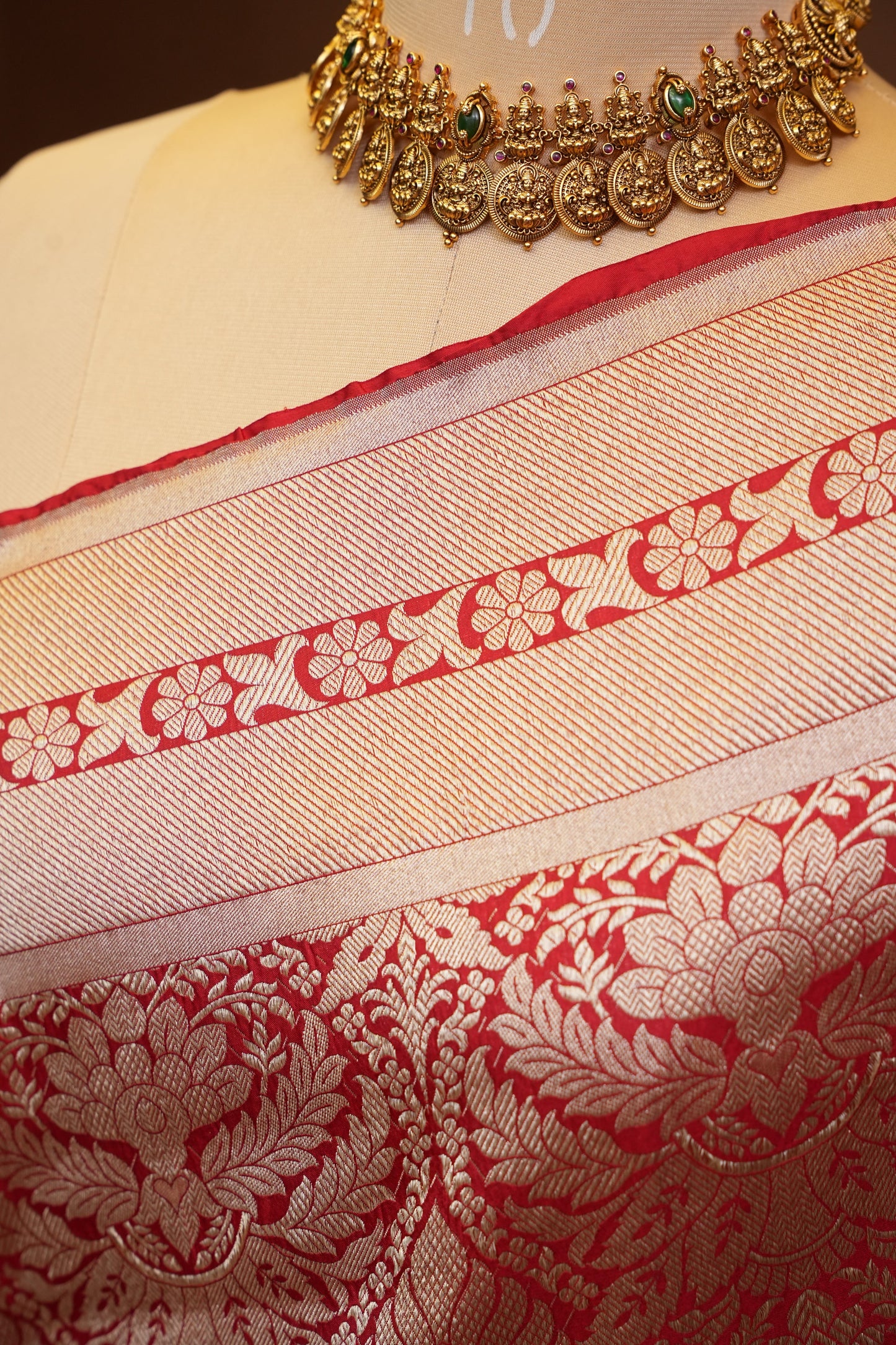 Pure Handloom Silk Katan Banaras Saree - Red|Silk Mark Certified