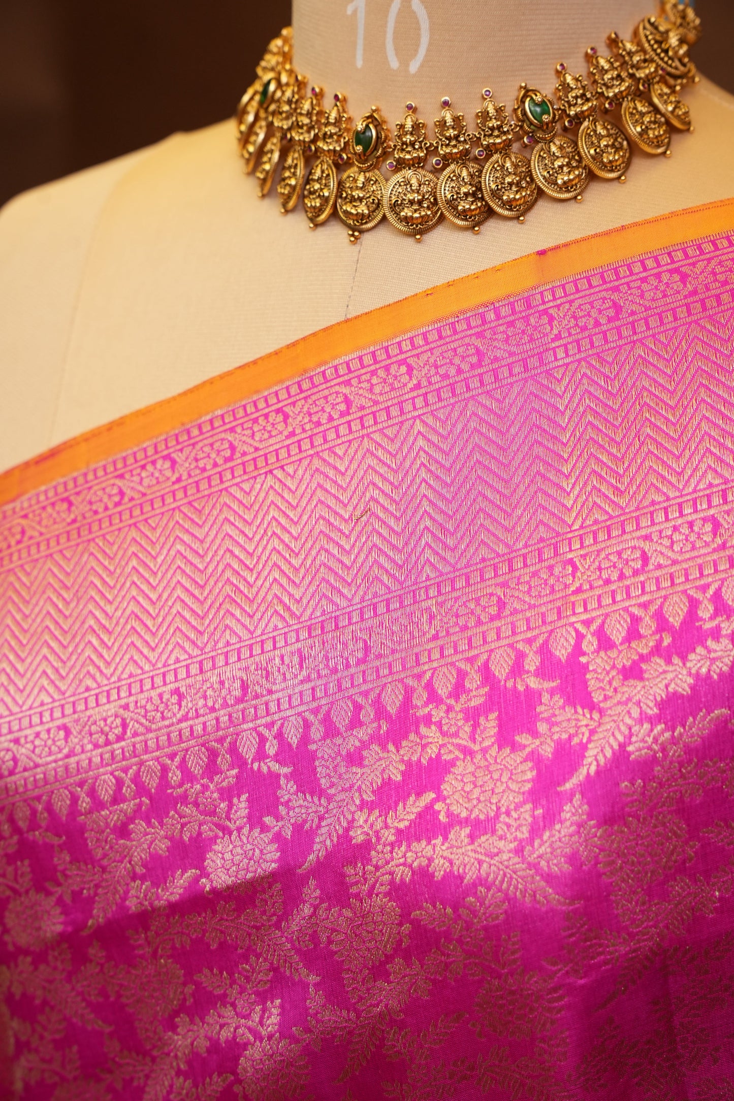 Pure Handloom Silk Katan Banaras Saree - Hot Pink|Silk Mark Certified