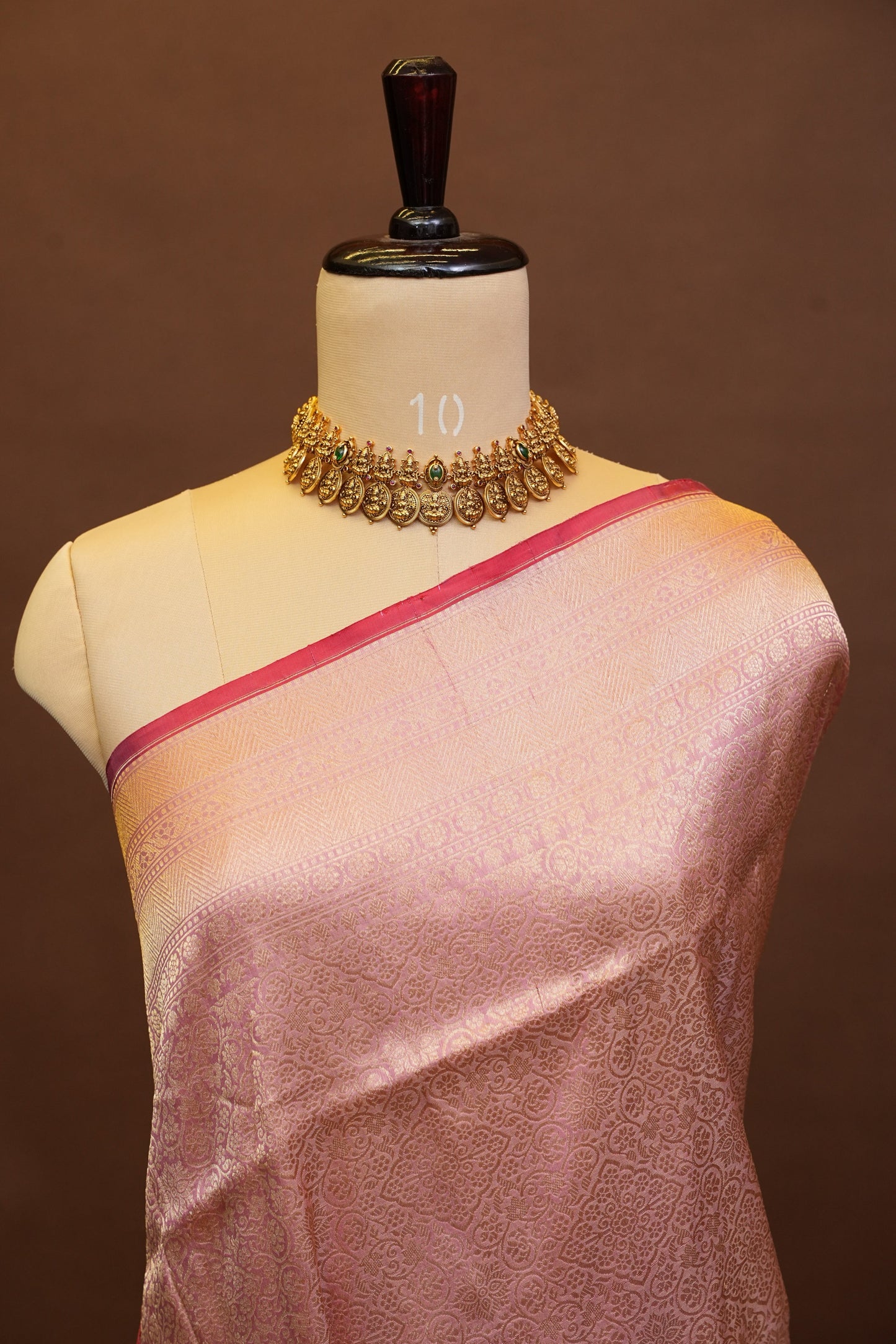 Pure Handloom Silk Katan Banaras Saree - Pinkish Peach|Silk Mark Certified