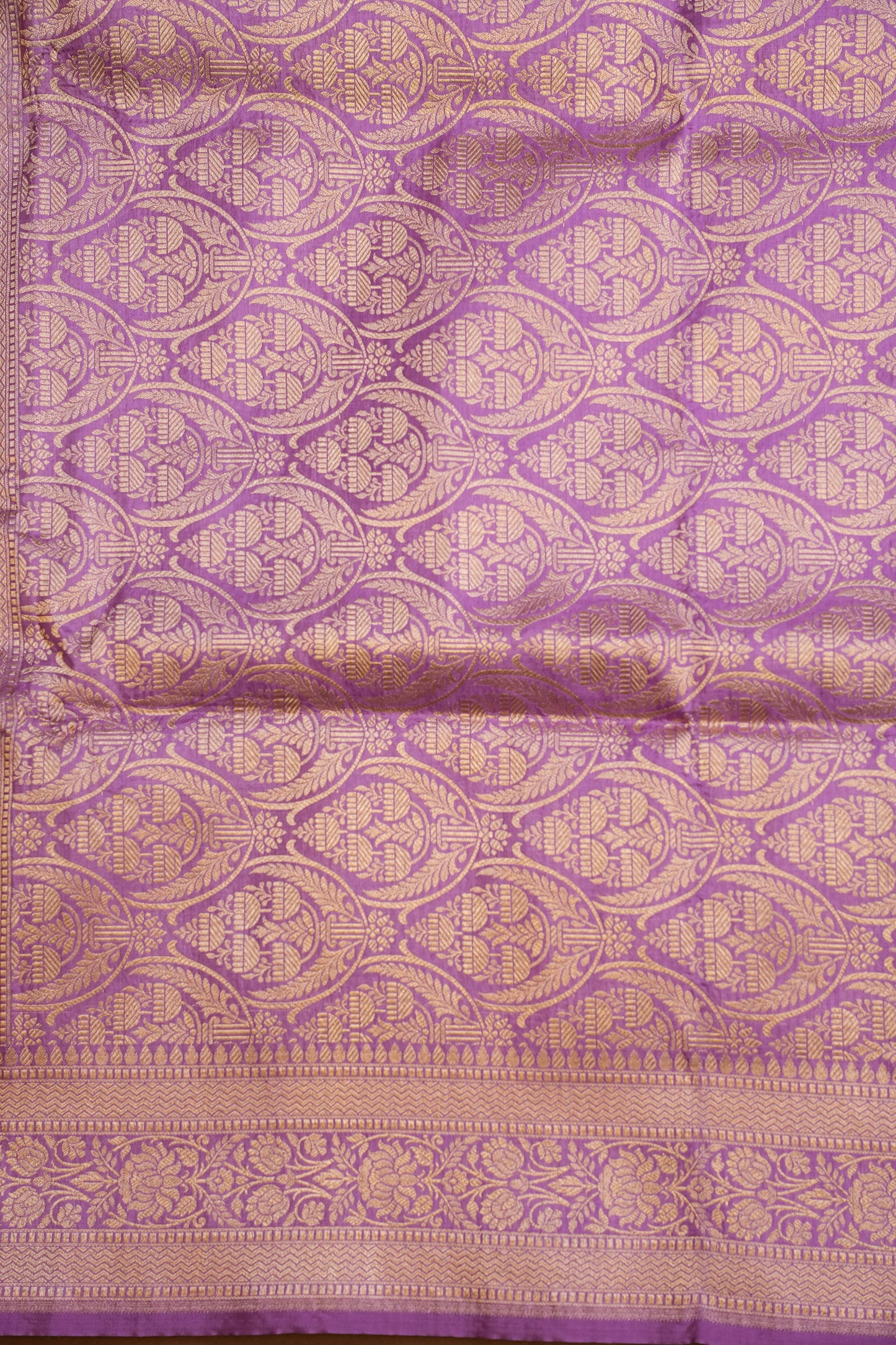 Pure Handloom Silk Katan Banaras Saree - Lavender|Silk Mark Certified