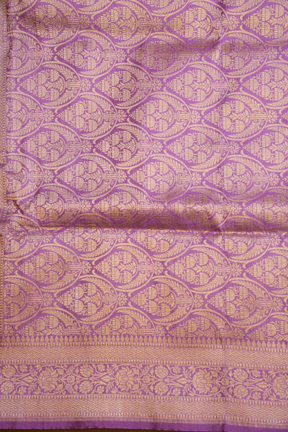Pure Handloom Silk Katan Banaras Saree - Lavender|Silk Mark Certified