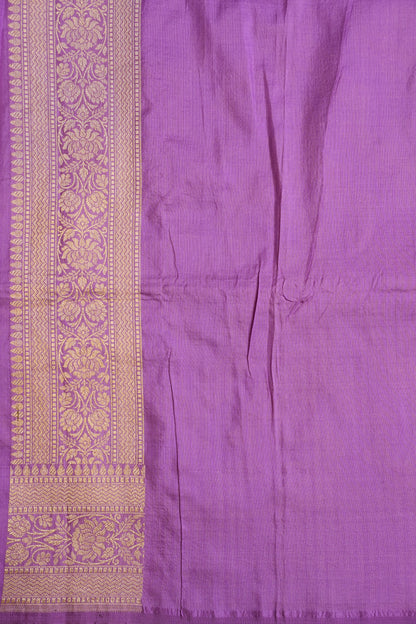 Pure Handloom Silk Katan Banaras Saree - Lavender|Silk Mark Certified