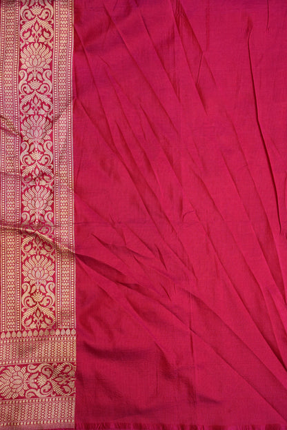 Pure Handloom Silk Katan Banaras Saree - Pink|Silk Mark Certified