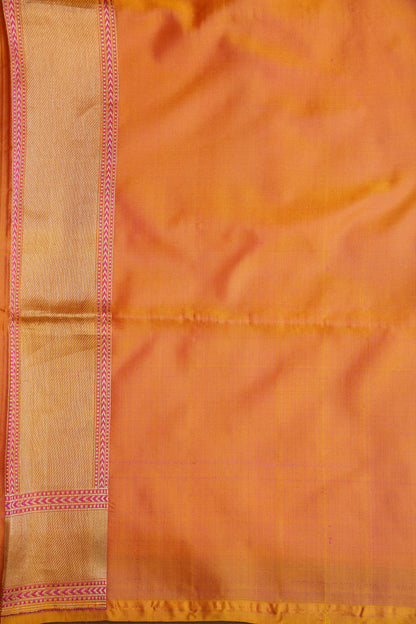 Pure Handloom Silk Katan Banaras Saree - Mustard Yellow|Silk Mark Certified