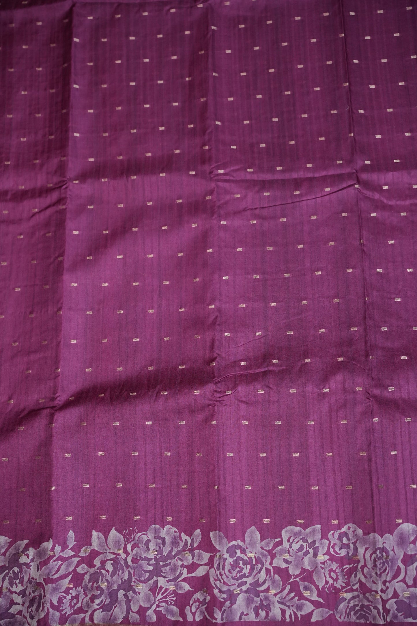 Semi Raw Silk Floral Print Saree – Orchid Purple