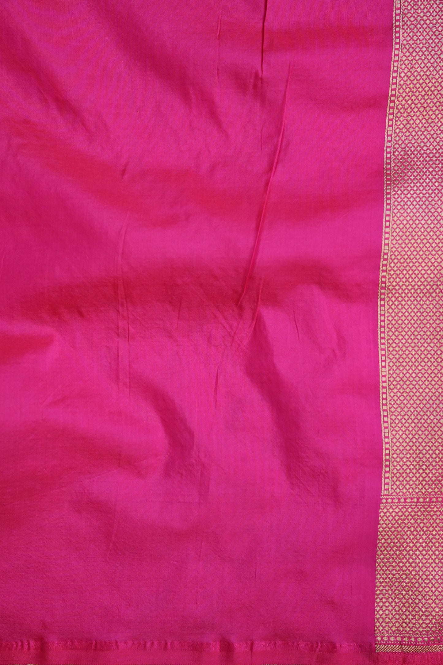 Pure Handloom Silk Katan Banaras Saree - Hot Pink|Silk Mark Certified