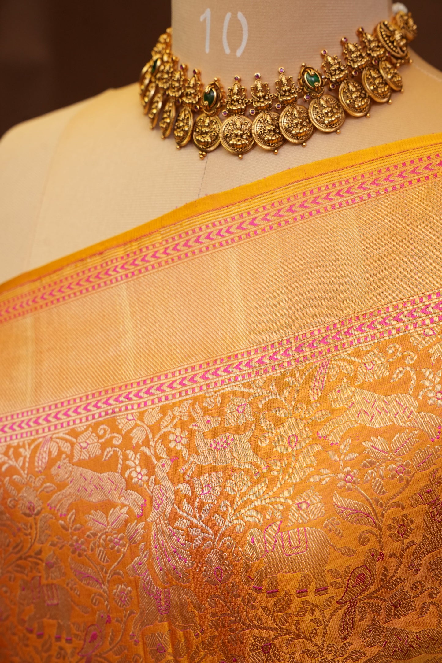 Pure Handloom Silk Katan Banaras Saree - Mustard Yellow|Silk Mark Certified