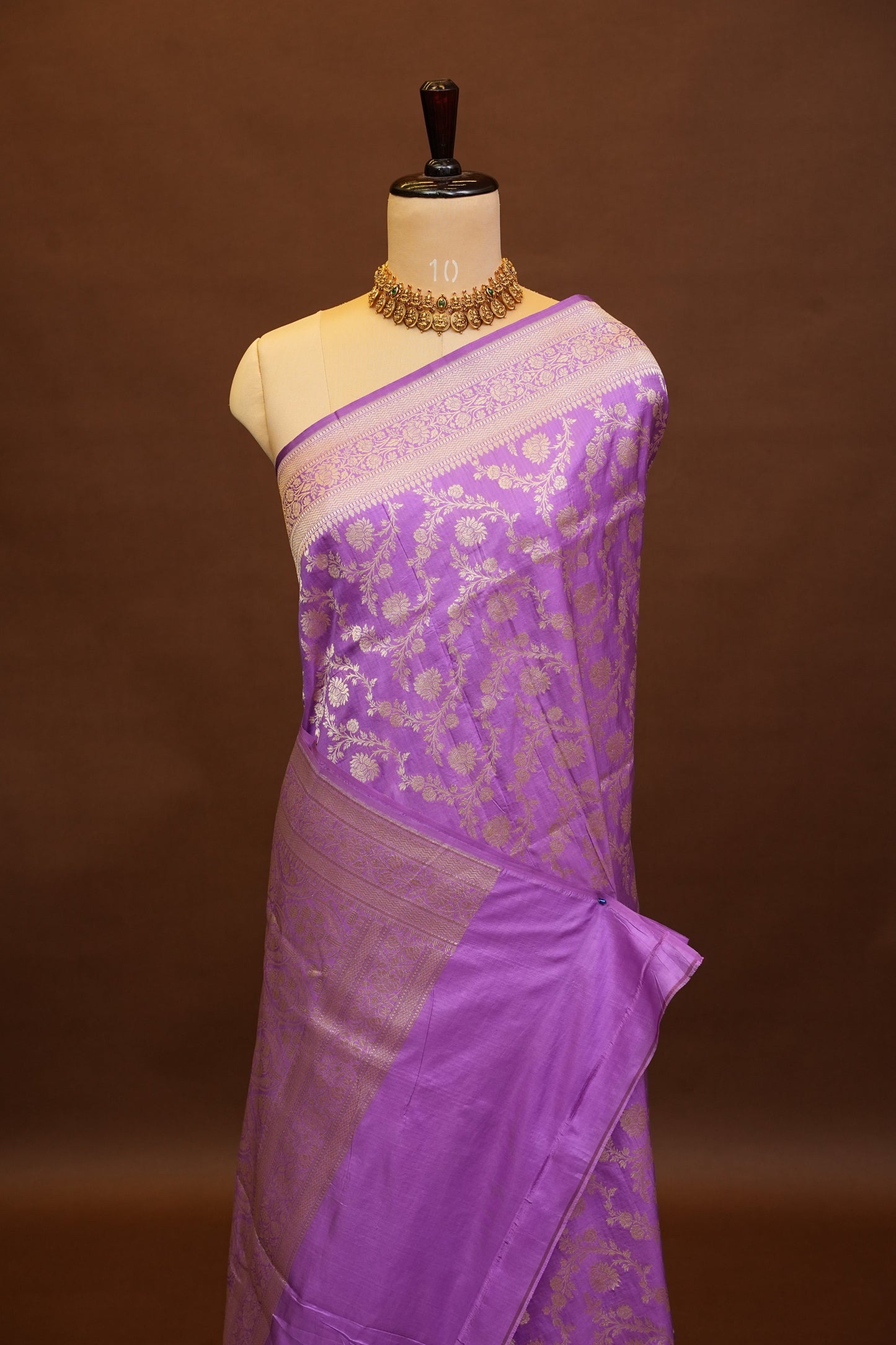 Pure Handloom Silk Katan Banaras Saree - Lavender|Silk Mark Certified