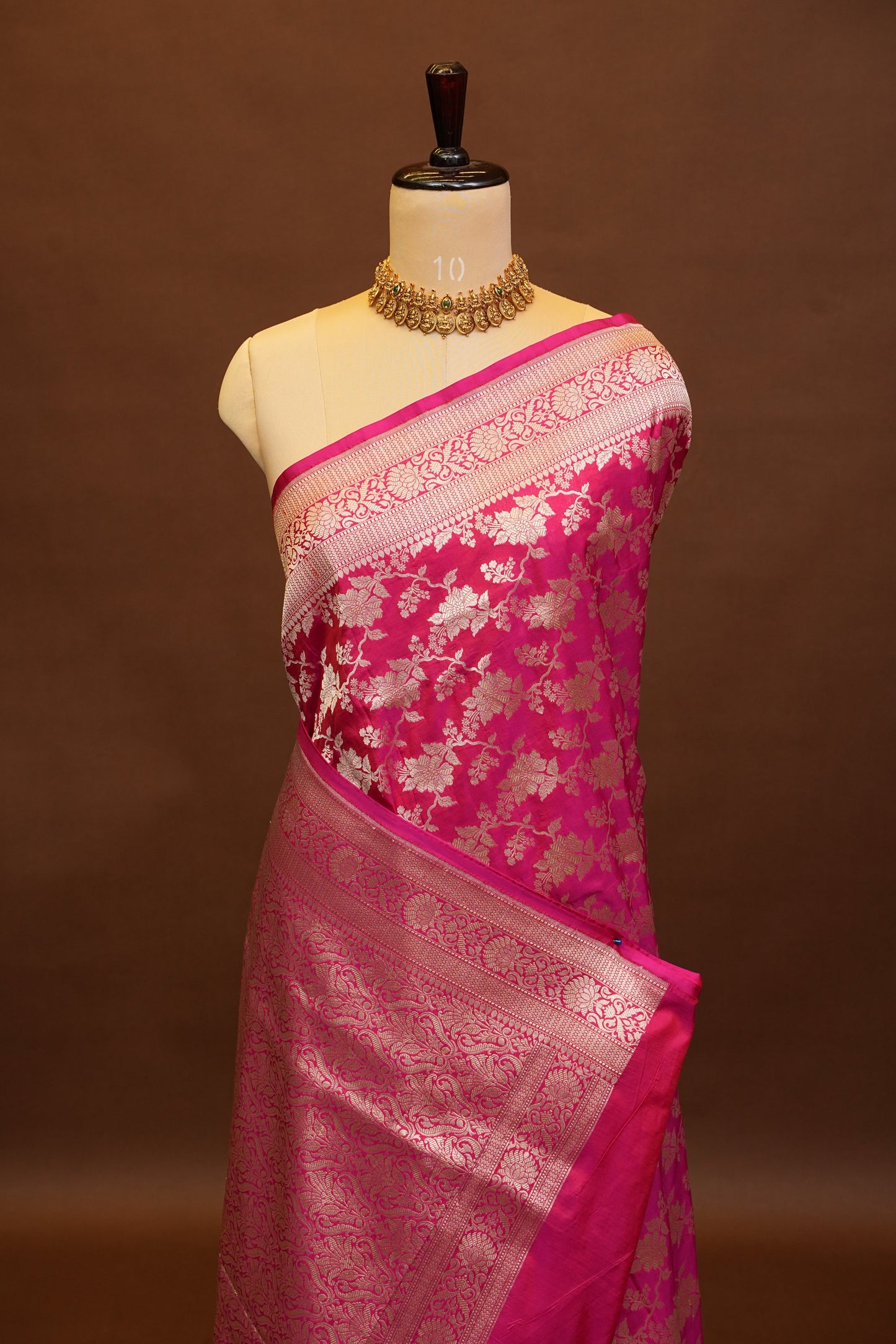Pure Handloom Silk Katan Banaras Saree - Pink|Silk Mark Certified