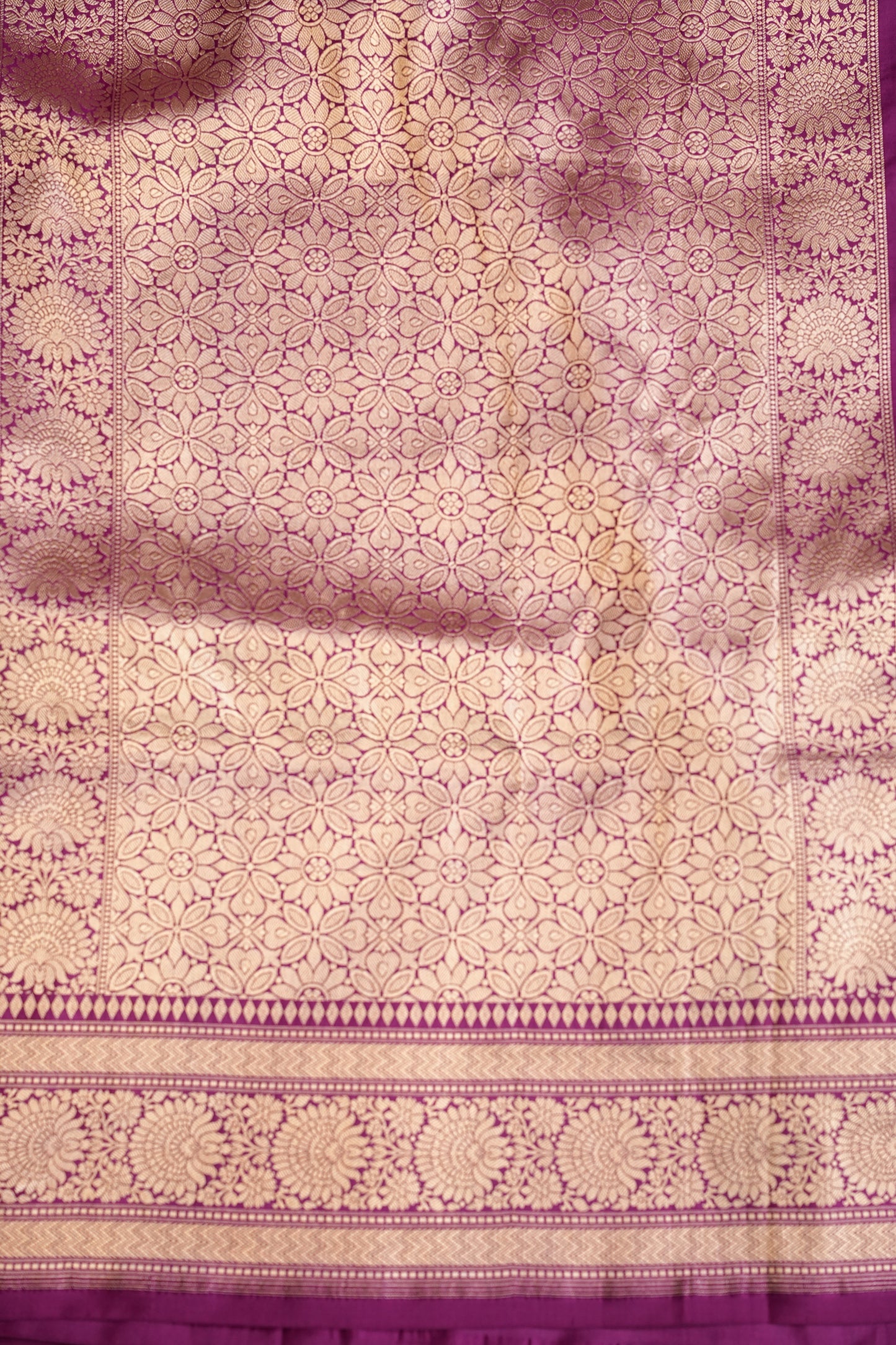 Pure Handloom Silk Katan Banaras Saree - Magenta|Silk Mark Certified