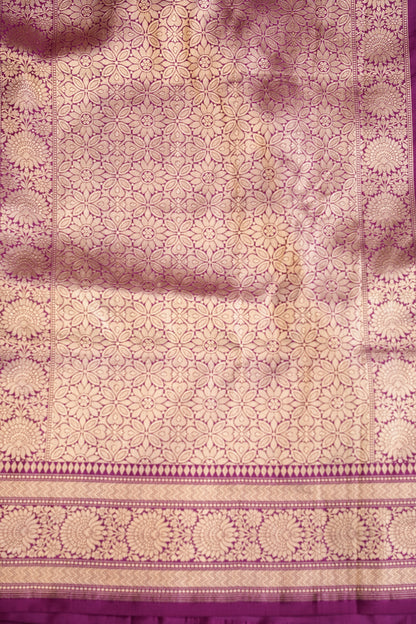 Pure Handloom Silk Katan Banaras Saree - Magenta|Silk Mark Certified