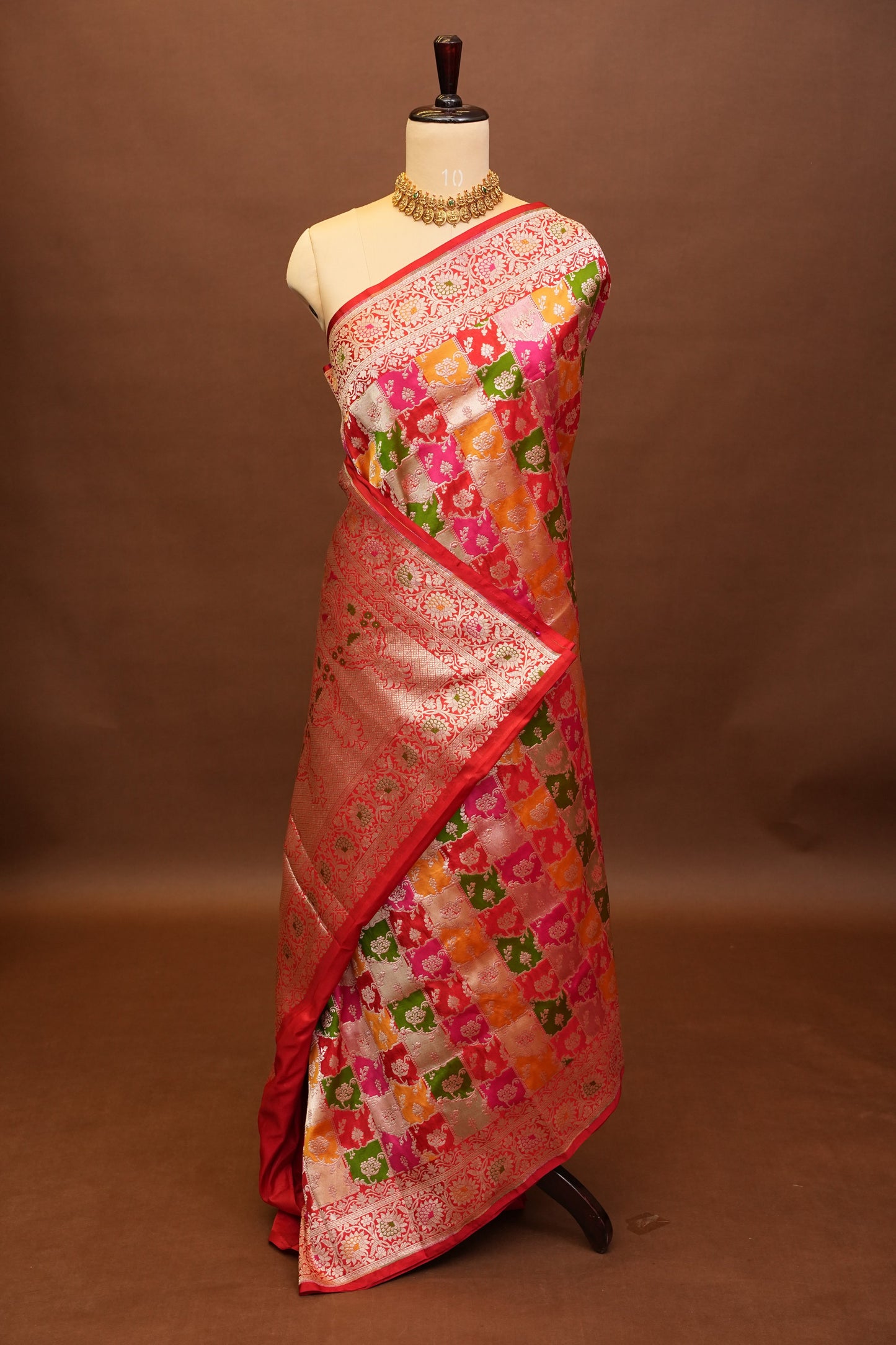 Rangkat Pure Silk Katan Banaras Saree - Red|Silk Mark Certified